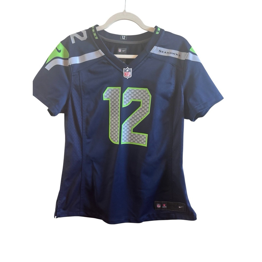 Nike Seattle Seahawks Adult Large Navy 10th Fan NFL Jersey Super Bowl Winners